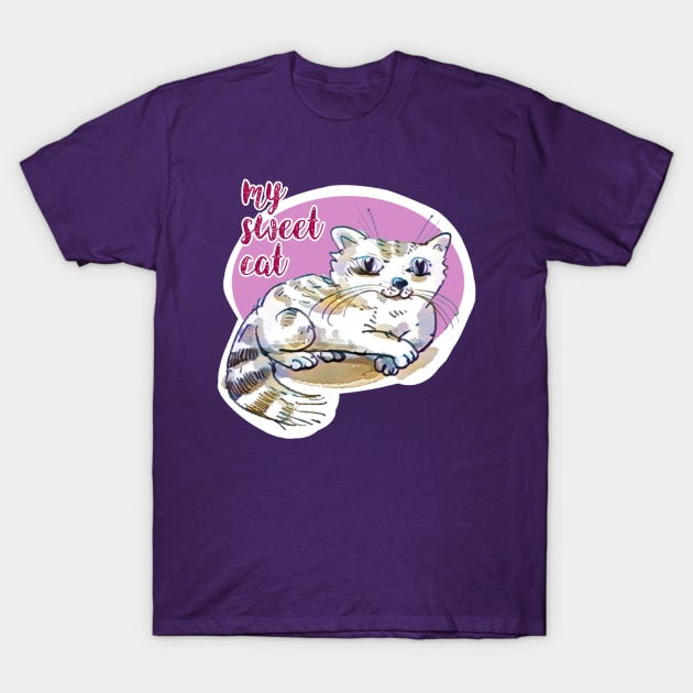 my sweet cat cute cartoon T-Shirt by anticute